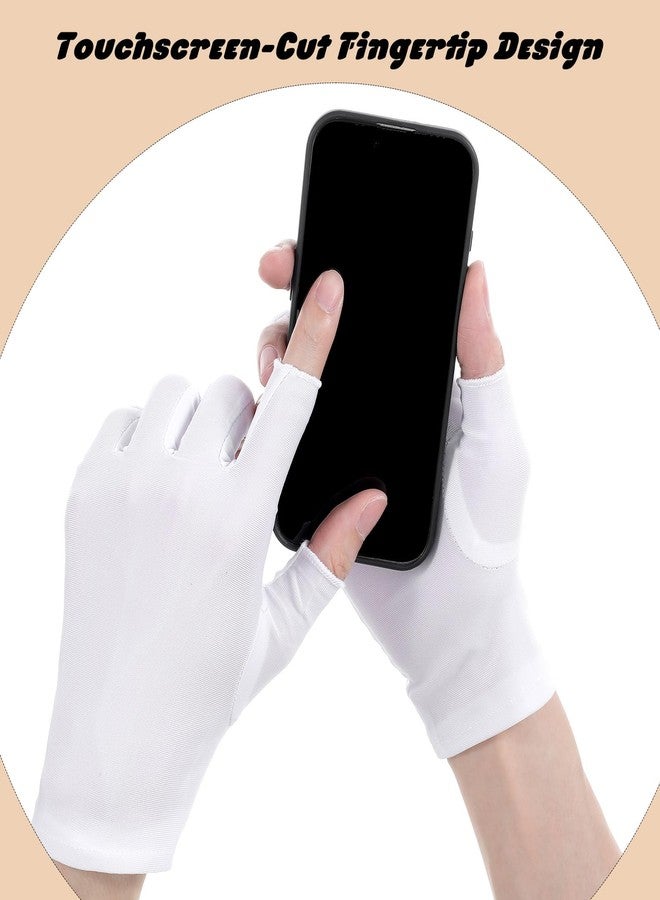 ValueBargain 3 Pairs Cotton Gloves for Dry Hands Sleeping, White Thin Fingerless Cotton Moisturizing Gloves Overnight for Dry Hands, Without Fingertips Design Touchscreen-Friendly, Moisturizing & Spa for Sleeping - Image 5